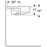 Lavabo semiempotrado serie Geberit VariForm redondo: 50x50cm, D=50cm, Toma de grifo=Centro